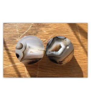 1” DF Imperial Organics Madagascar Agate geode druzy Plugs 25MM gauges RARE OOAK